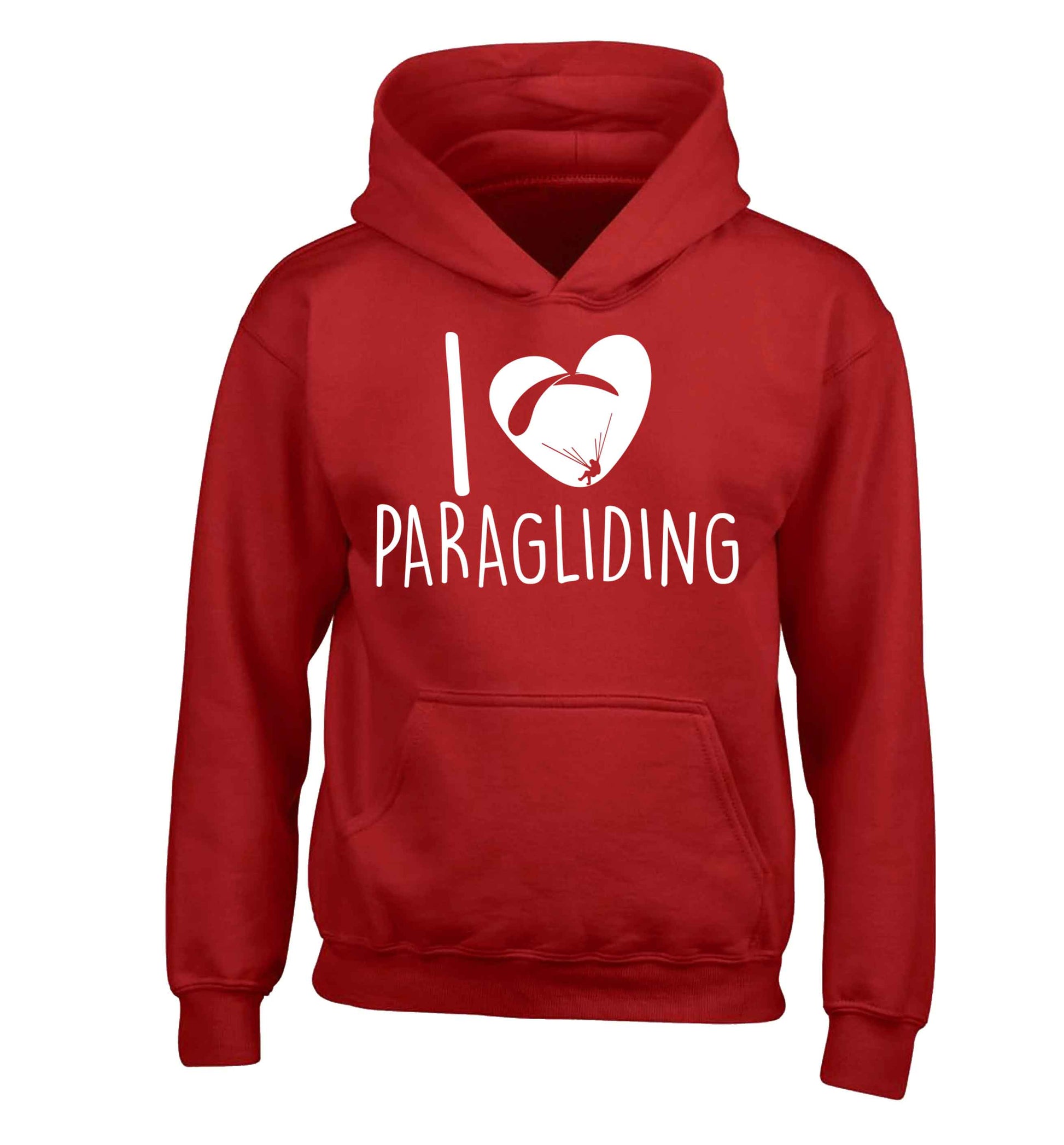 I love paragliding children's red hoodie 12-13 Years