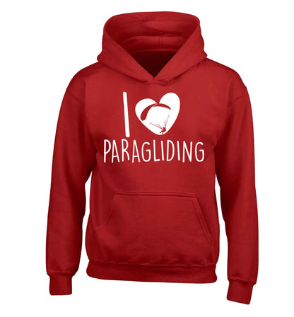 I love paragliding children's red hoodie 12-13 Years