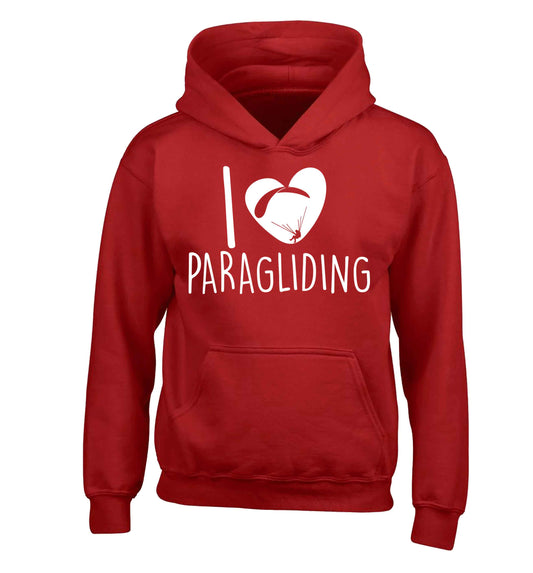 I love paragliding children's red hoodie 12-13 Years