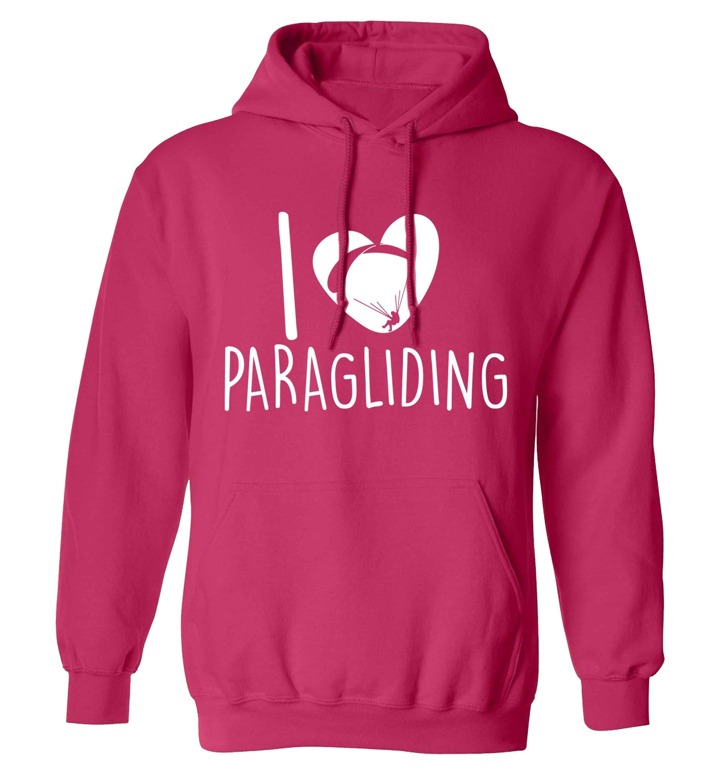 I love paragliding adults unisex pink hoodie 2XL