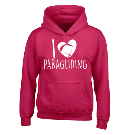 I love paragliding children's pink hoodie 12-13 Years