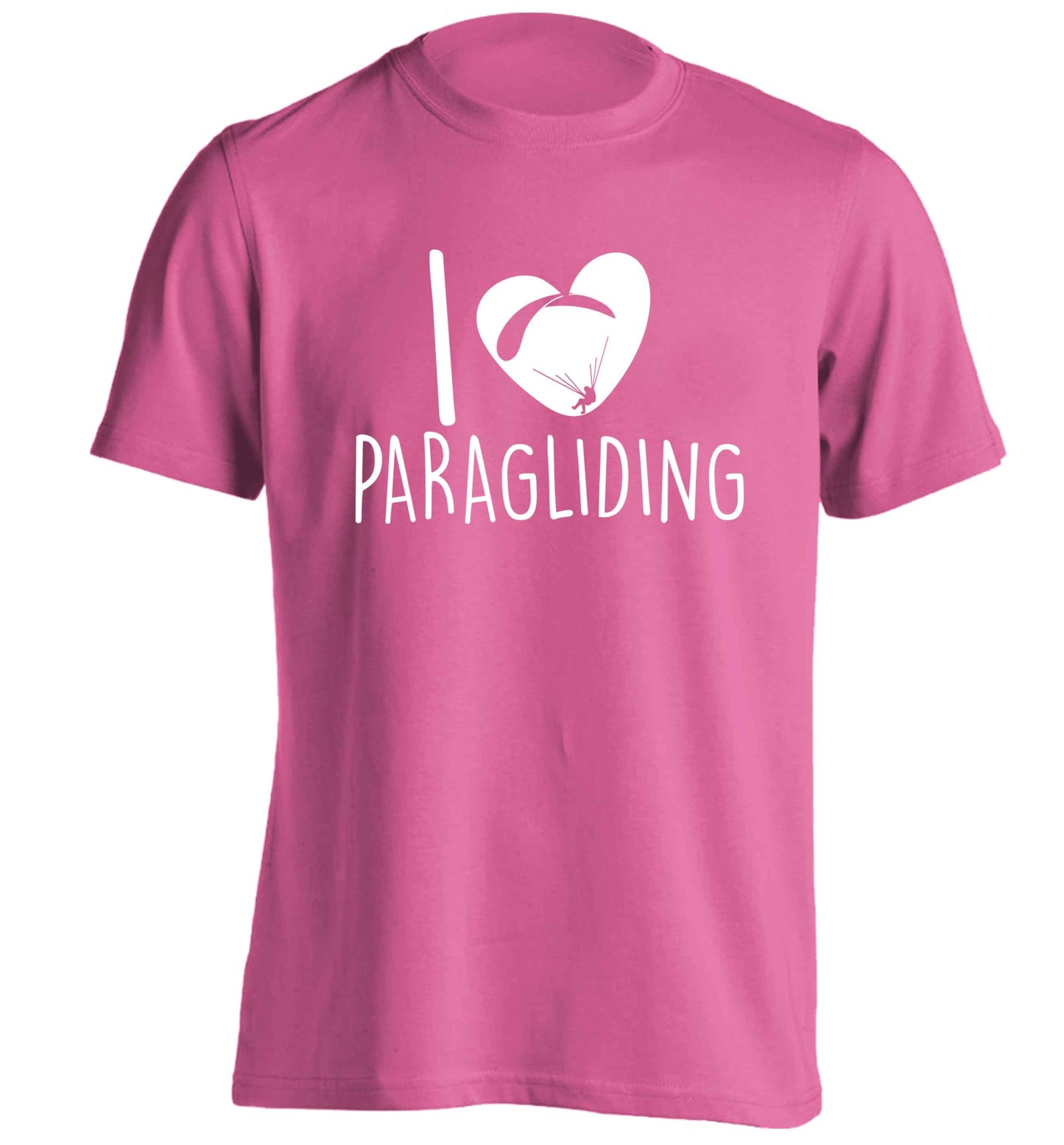 I love paragliding adults unisex pink Tshirt 2XL