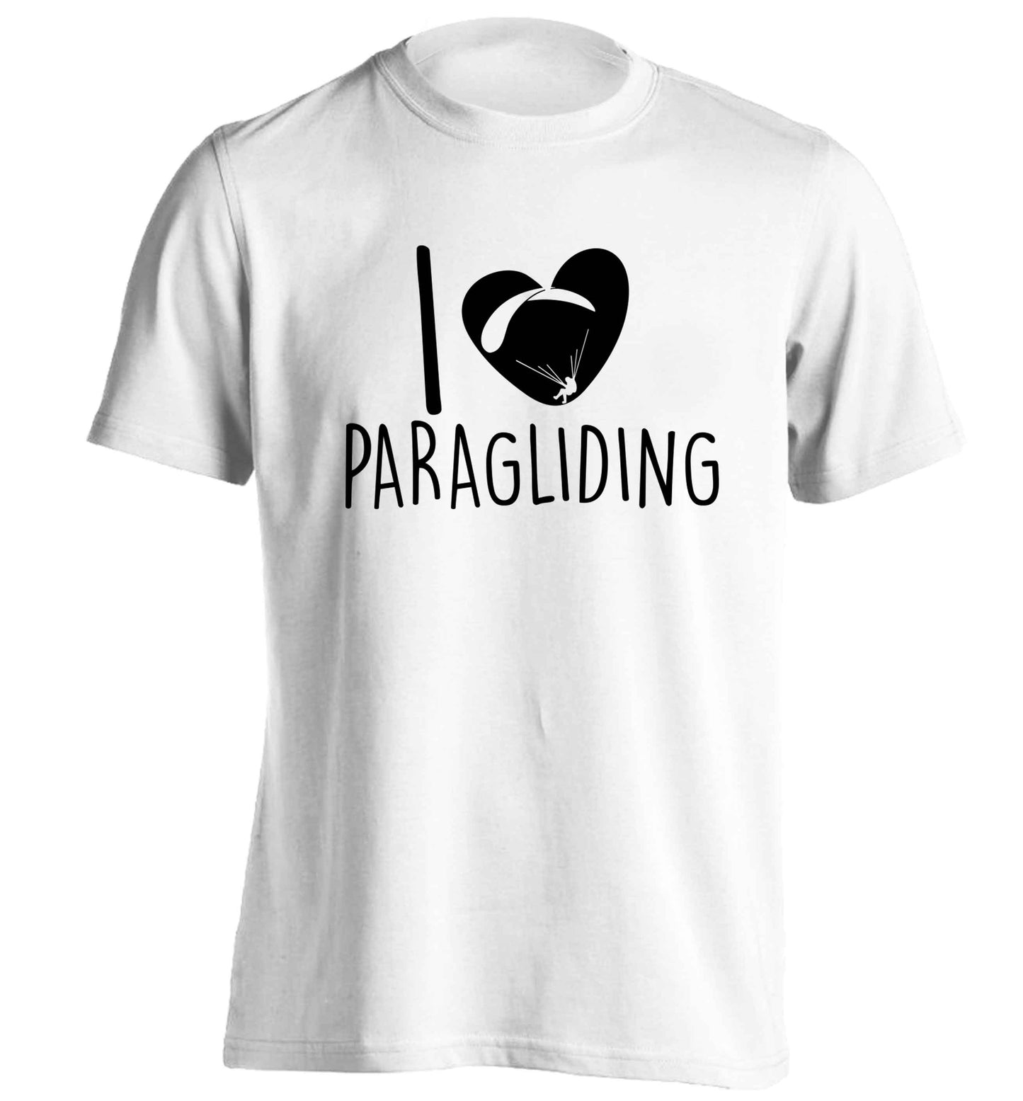 I love paragliding adults unisex white Tshirt 2XL
