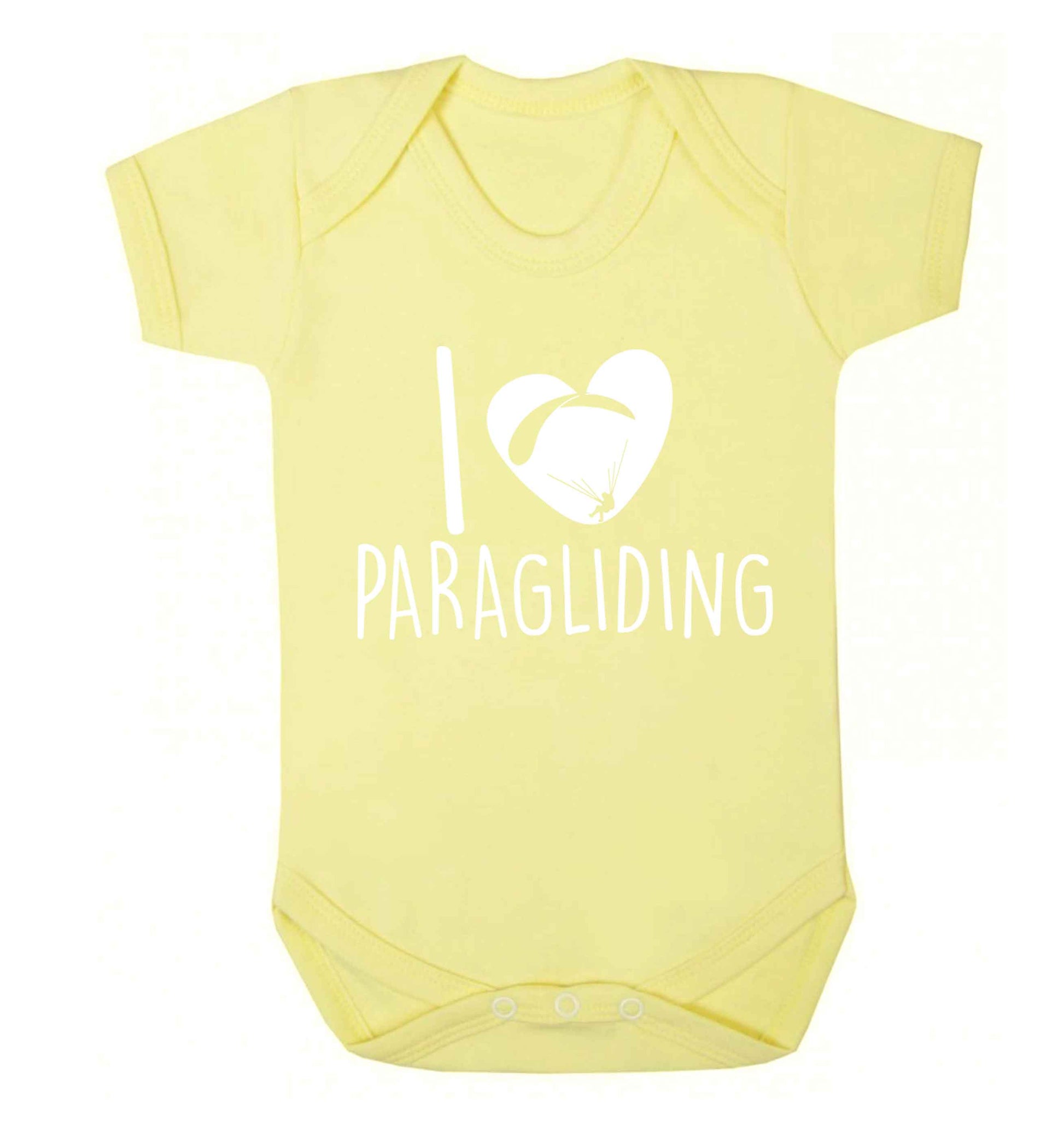 I love paragliding Baby Vest pale yellow 18-24 months