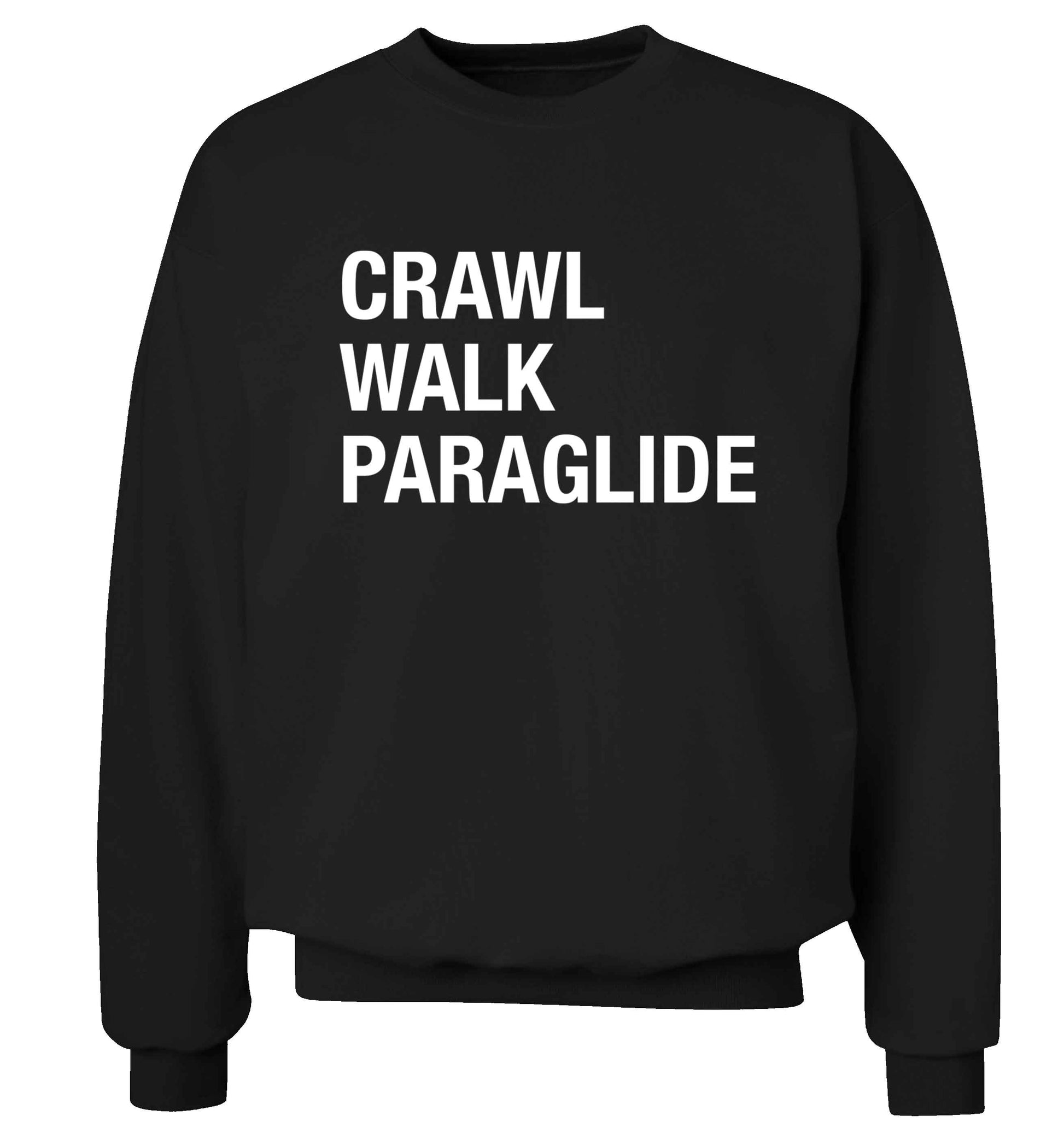Crawl walk paraglide Adult's unisex black Sweater 2XL