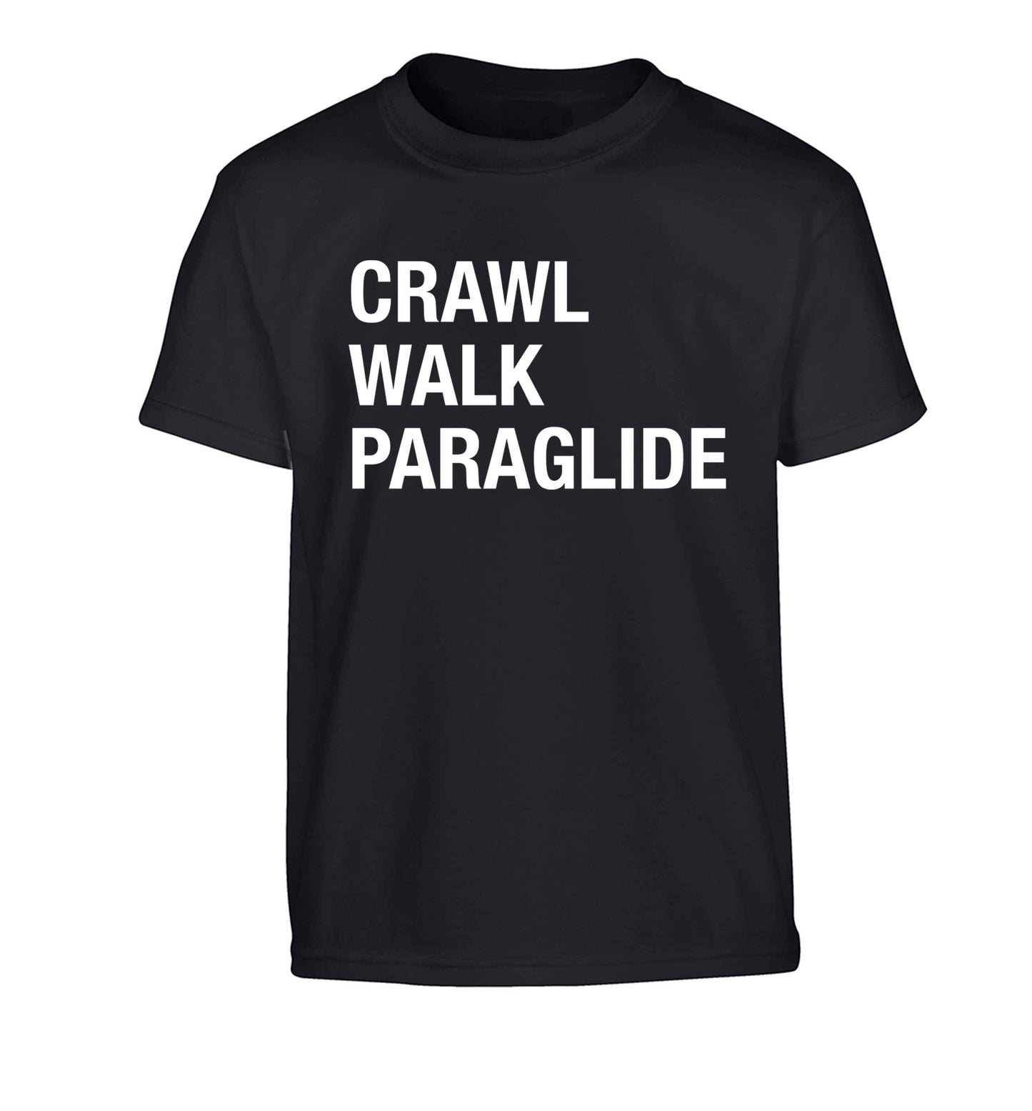 Crawl walk paraglide Children's black Tshirt 12-13 Years