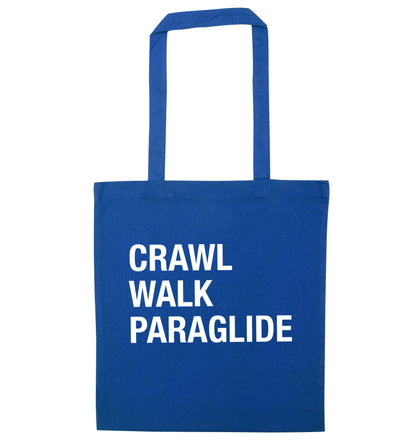 Crawl walk paraglide blue tote bag