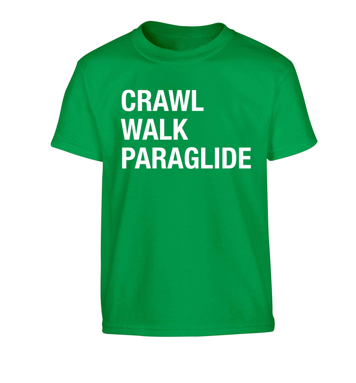 Crawl walk paraglide Children's green Tshirt 12-13 Years