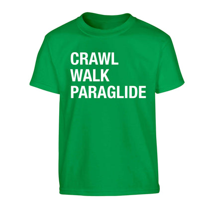 Crawl walk paraglide Children's green Tshirt 12-13 Years