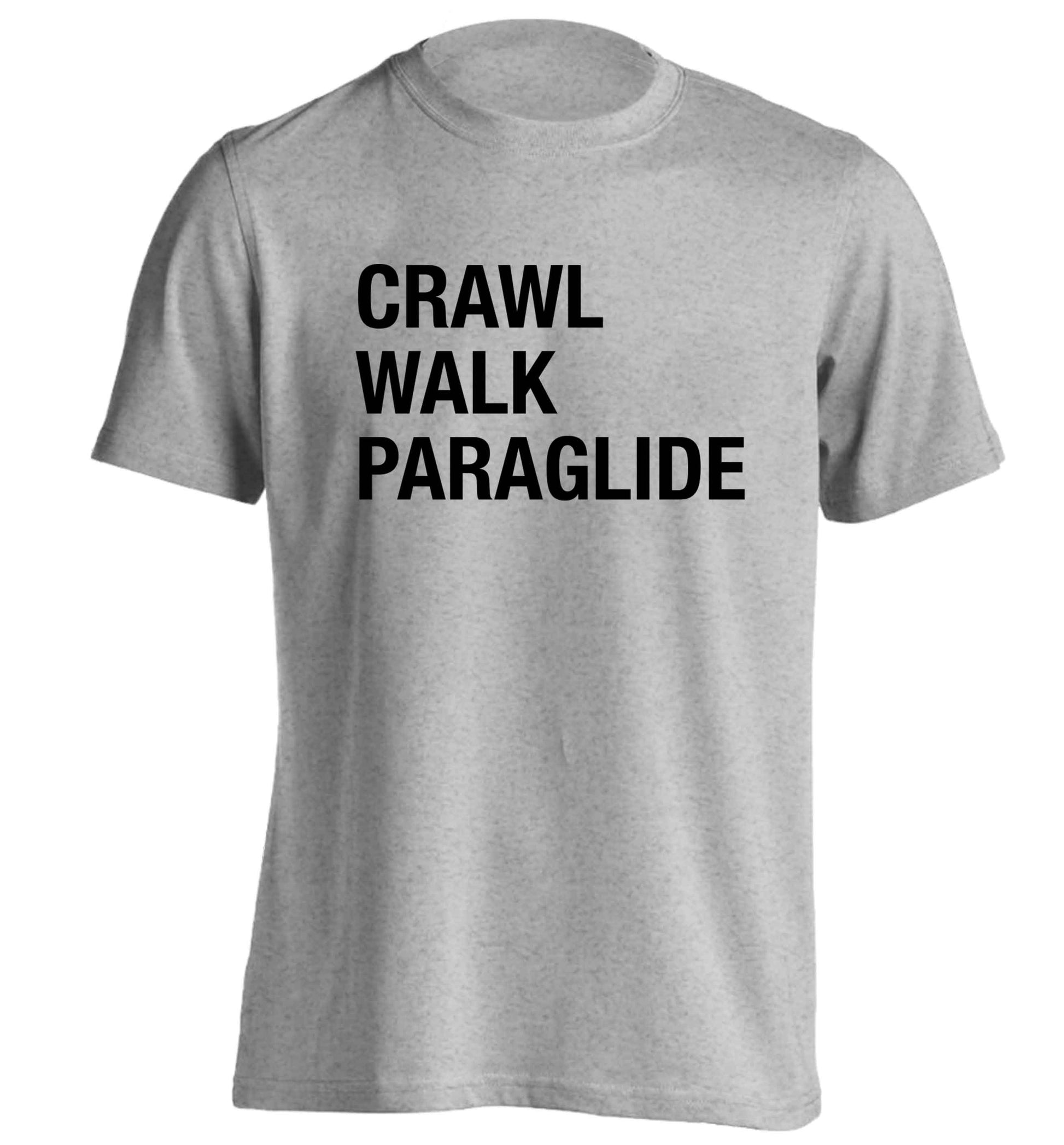 Crawl walk paraglide adults unisex grey Tshirt 2XL