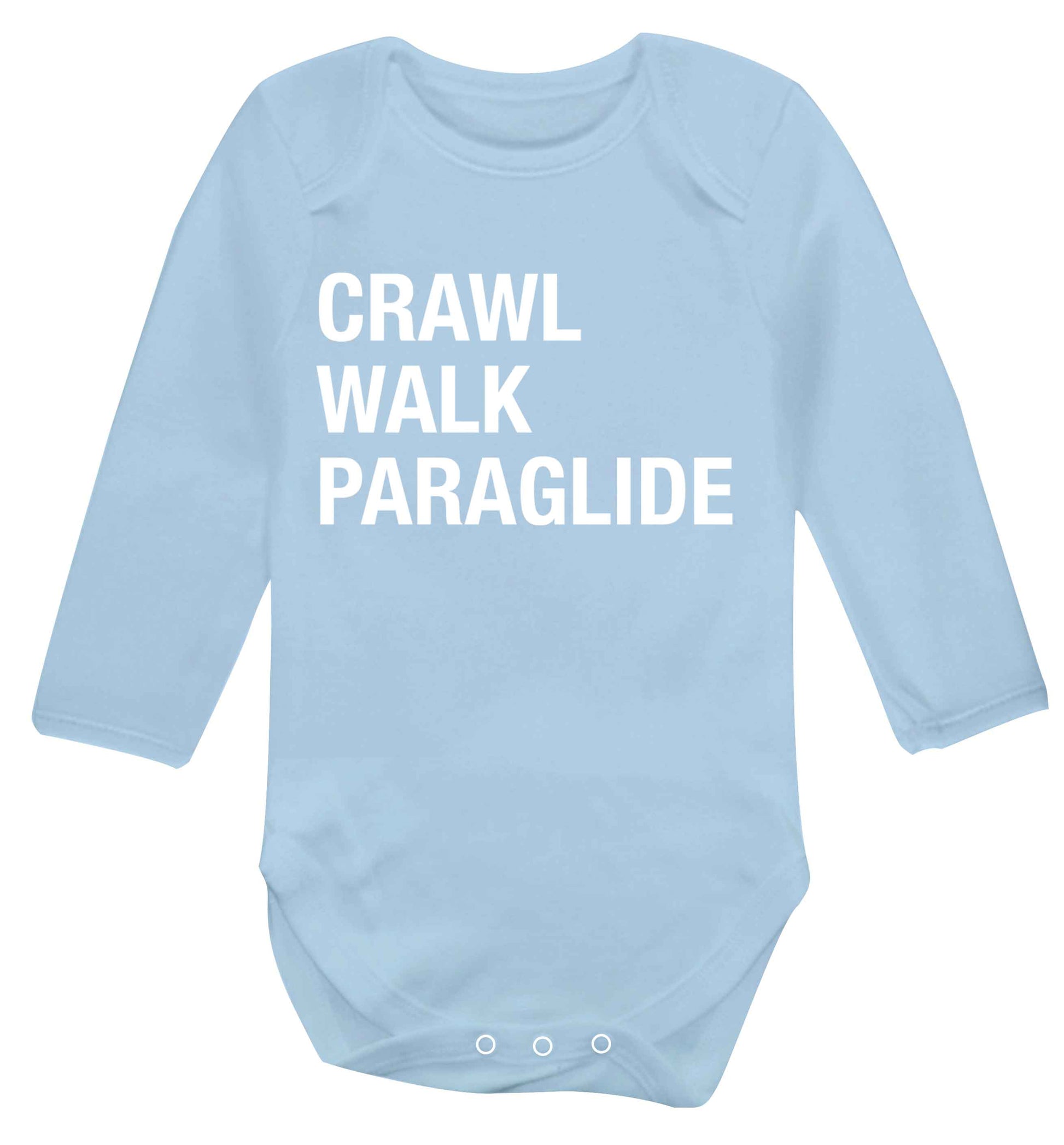 Crawl walk paraglide Baby Vest long sleeved pale blue 6-12 months
