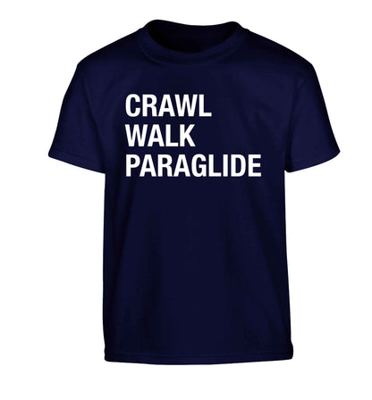 Crawl walk paraglide Children's navy Tshirt 12-13 Years