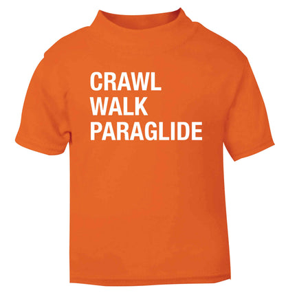 Crawl walk paraglide orange Baby Toddler Tshirt 2 Years