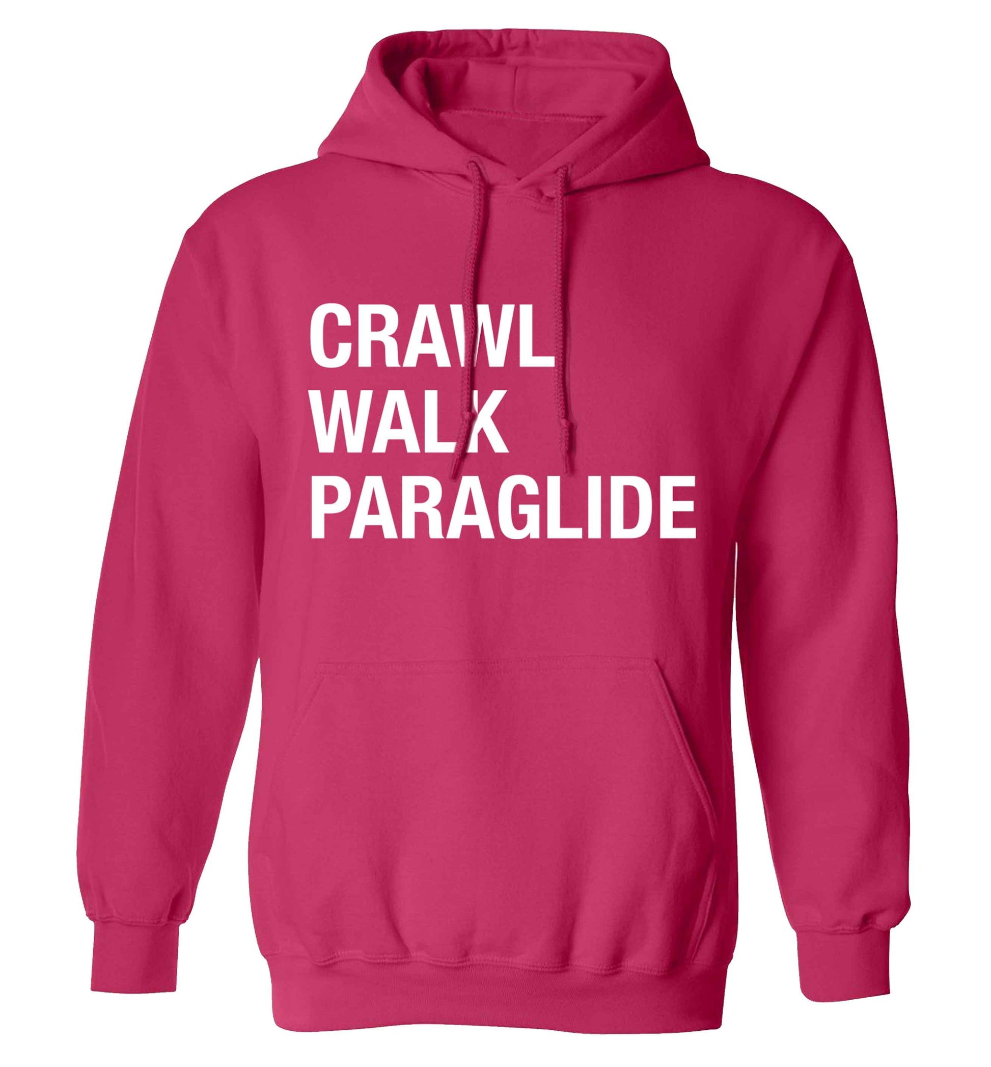 Crawl walk paraglide adults unisex pink hoodie 2XL