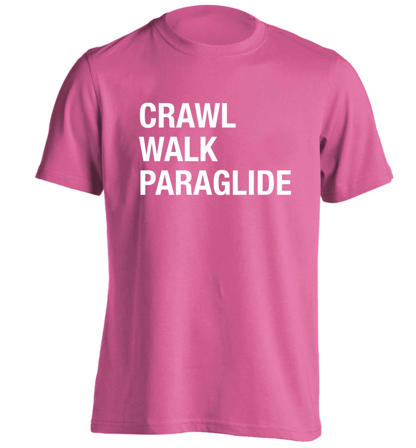 Crawl walk paraglide adults unisex pink Tshirt 2XL