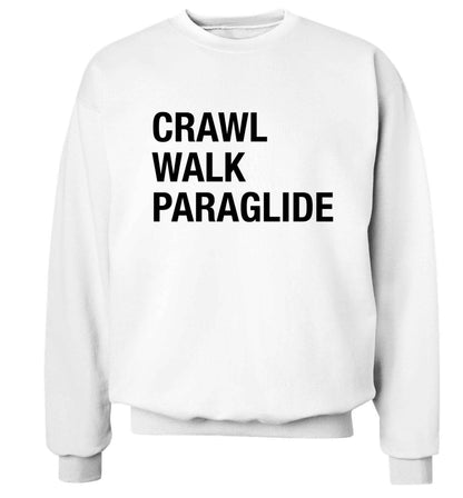 Crawl walk paraglide Adult's unisex white Sweater 2XL
