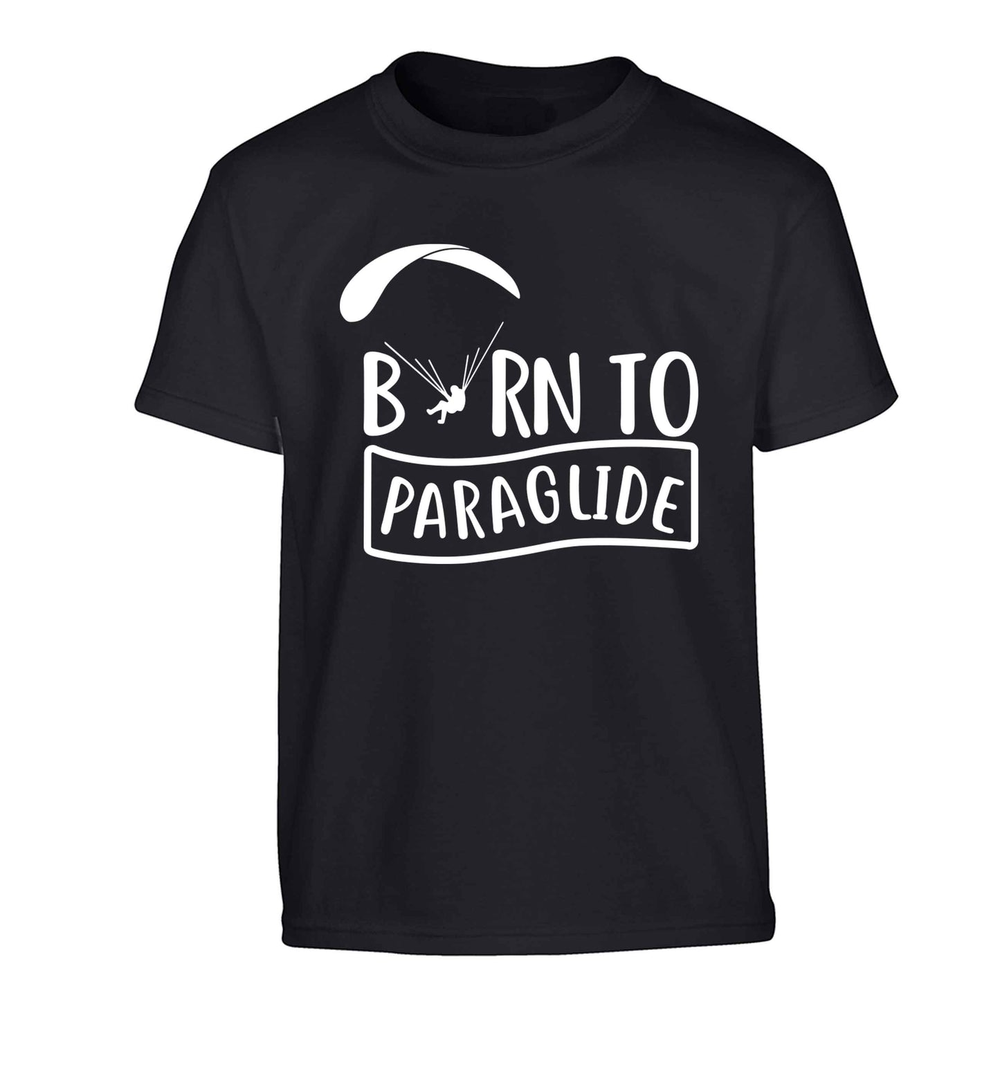 Born to paraglide Children's black Tshirt 12-13 Years