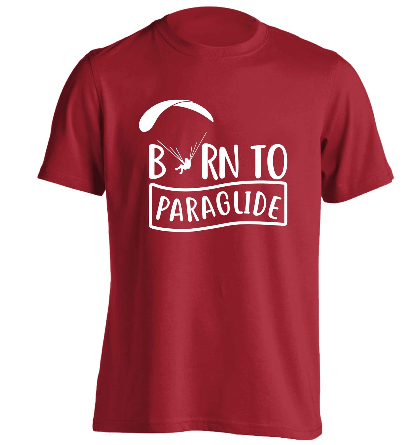 Born to paraglide adults unisex red Tshirt 2XL