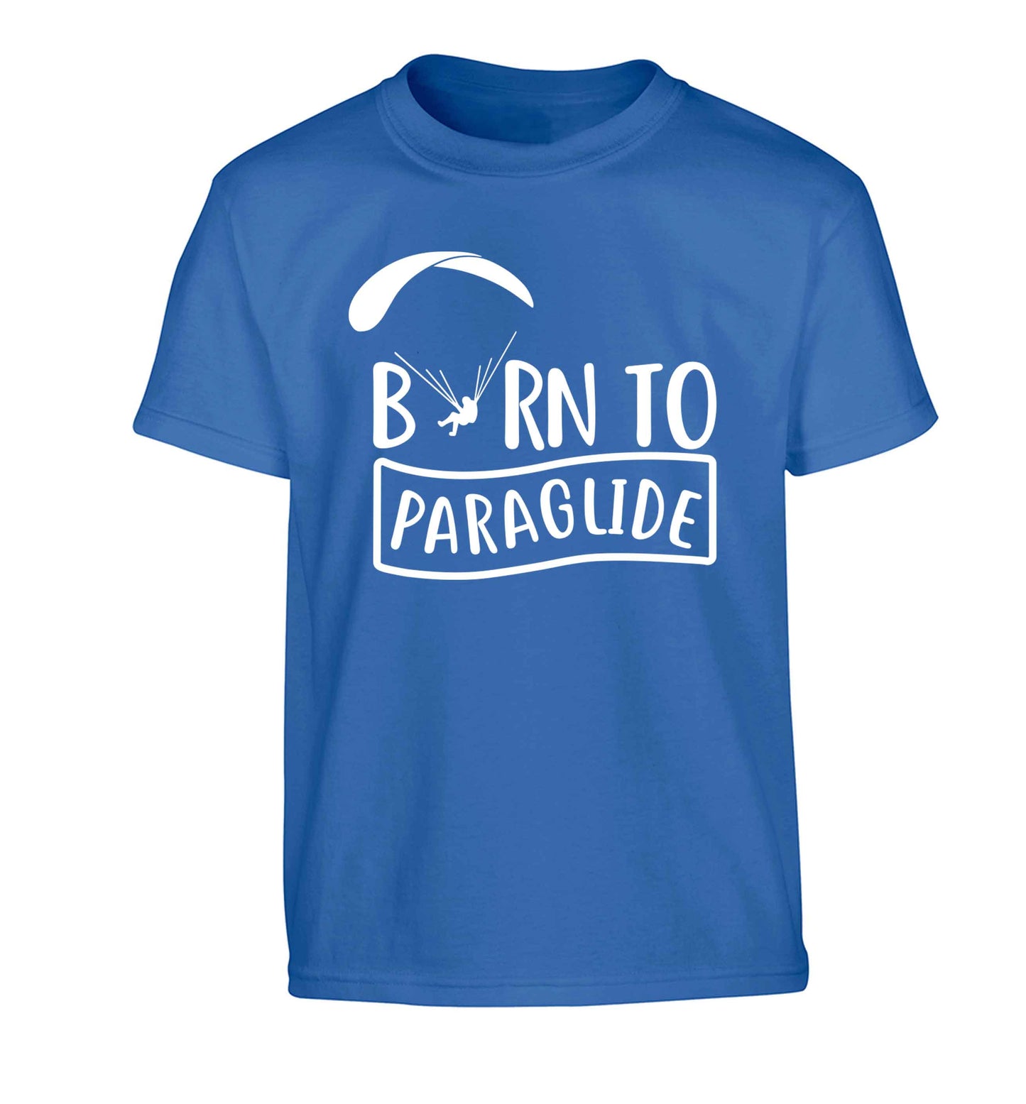 Born to paraglide Children's blue Tshirt 12-13 Years