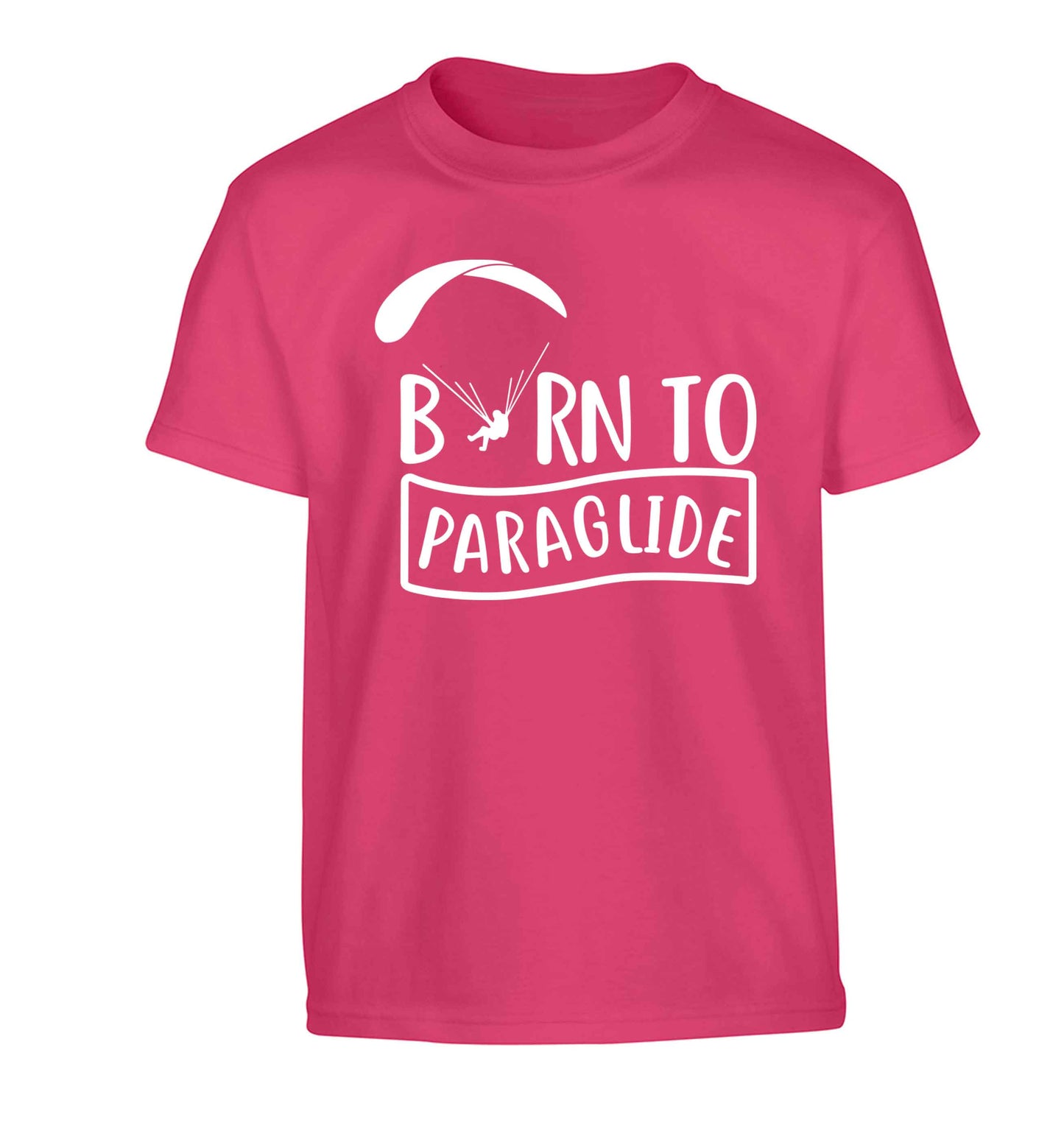 Born to paraglide Children's pink Tshirt 12-13 Years