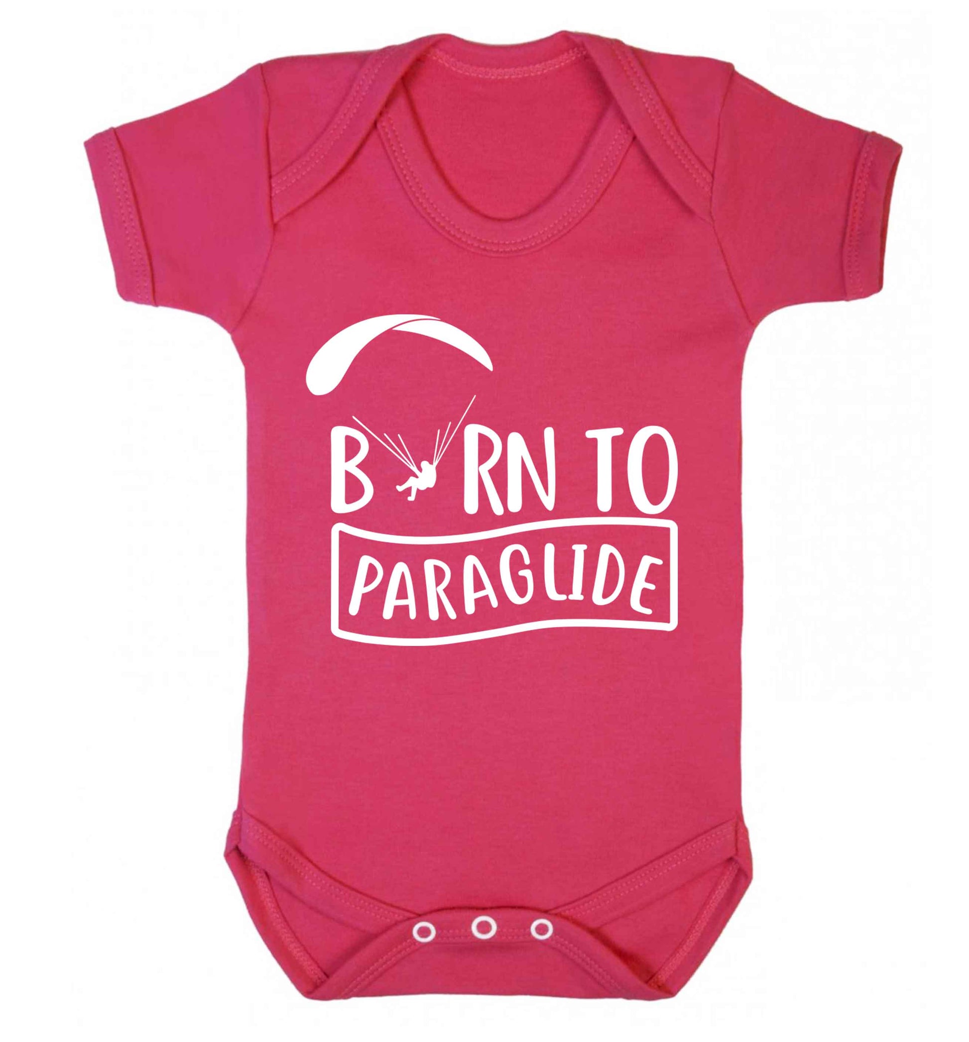 Born to paraglide Baby Vest dark pink 18-24 months