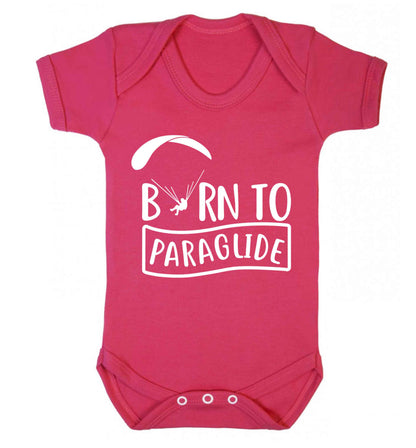 Born to paraglide Baby Vest dark pink 18-24 months