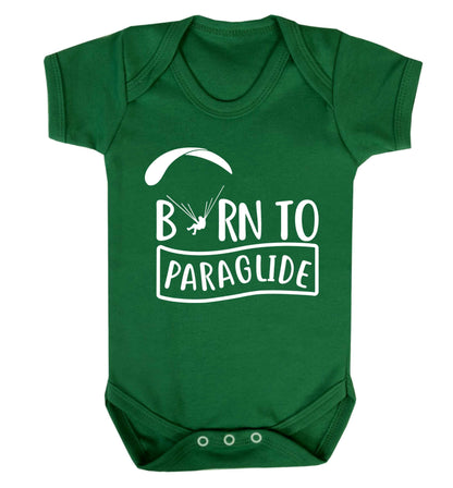 Born to paraglide Baby Vest green 18-24 months