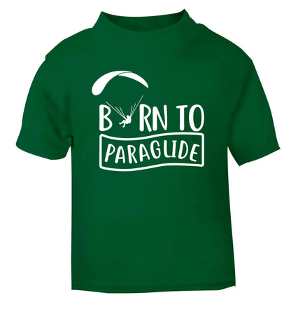 Born to paraglide green Baby Toddler Tshirt 2 Years