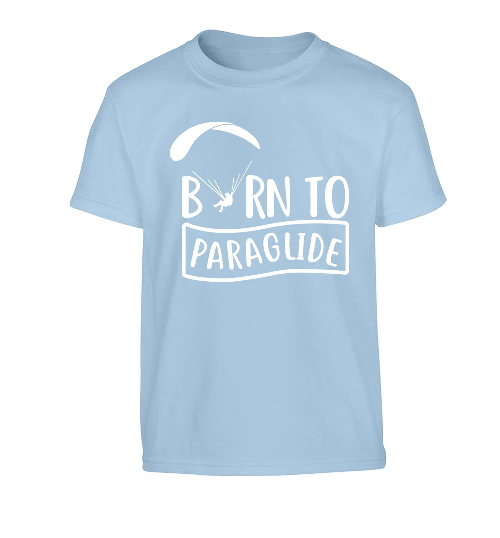 Born to paraglide Children's light blue Tshirt 12-13 Years