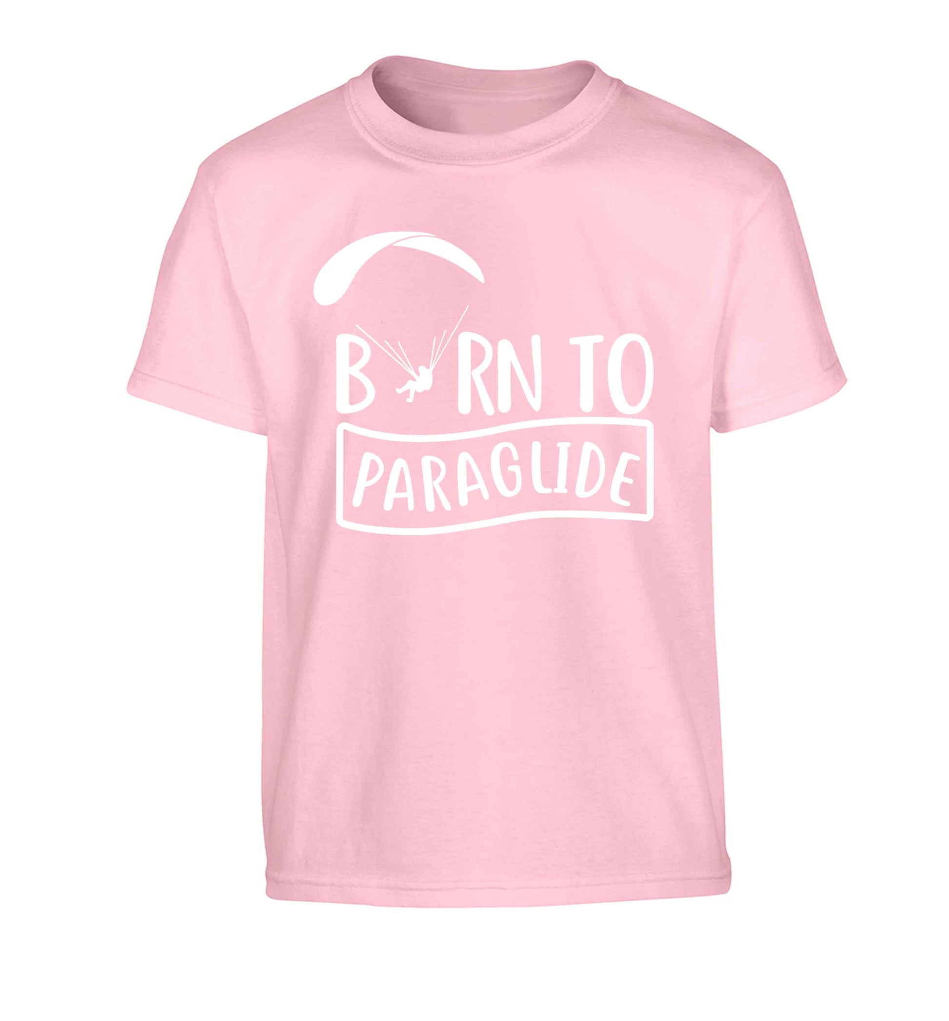 Born to paraglide Children's light pink Tshirt 12-13 Years