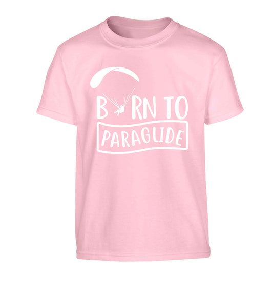 Born to paraglide Children's light pink Tshirt 12-13 Years