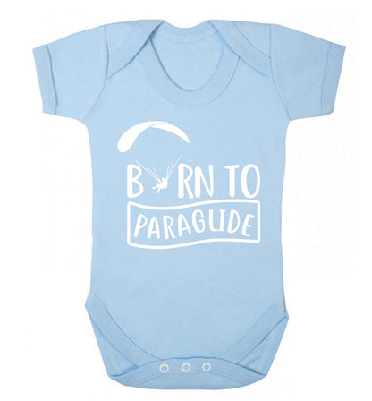 Born to paraglide Baby Vest pale blue 18-24 months