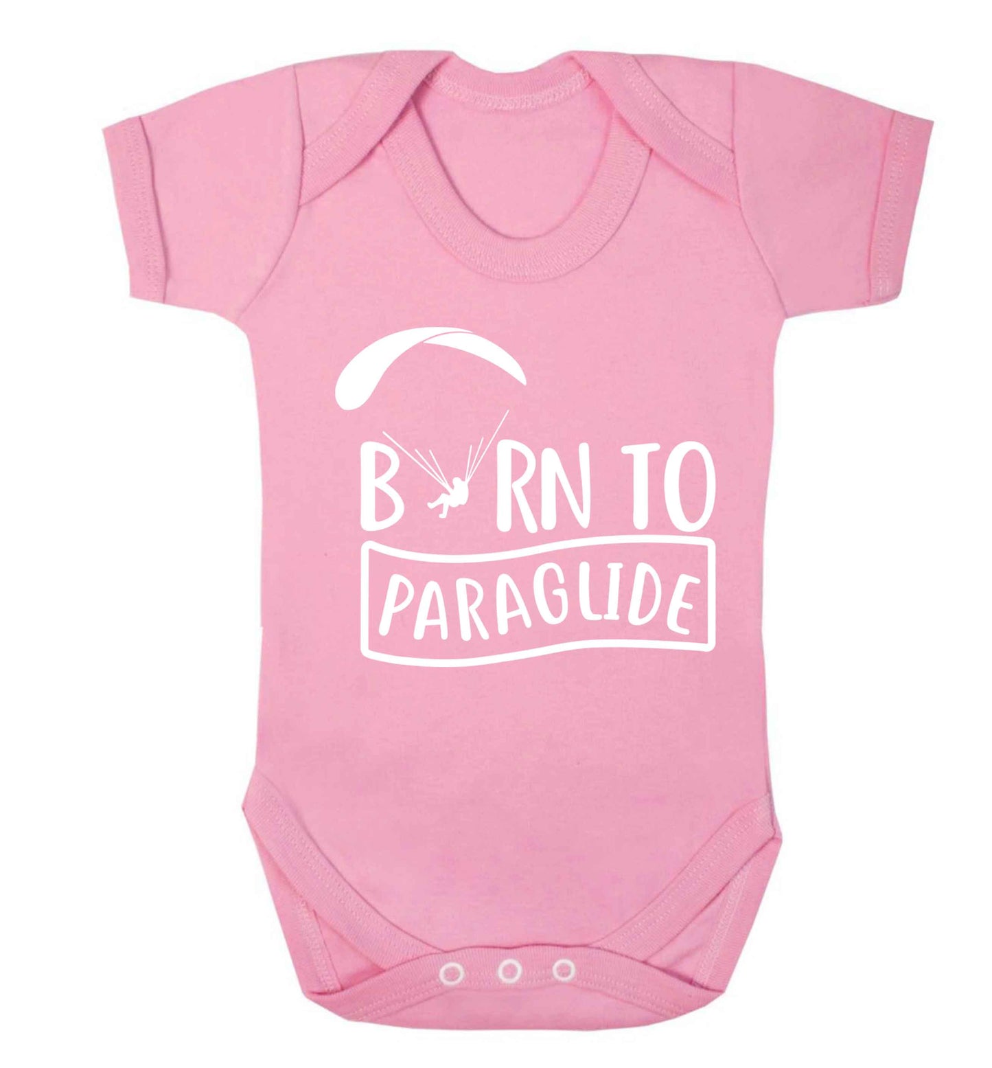 Born to paraglide Baby Vest pale pink 18-24 months