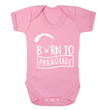 Born to paraglide Baby Vest pale pink 18-24 months