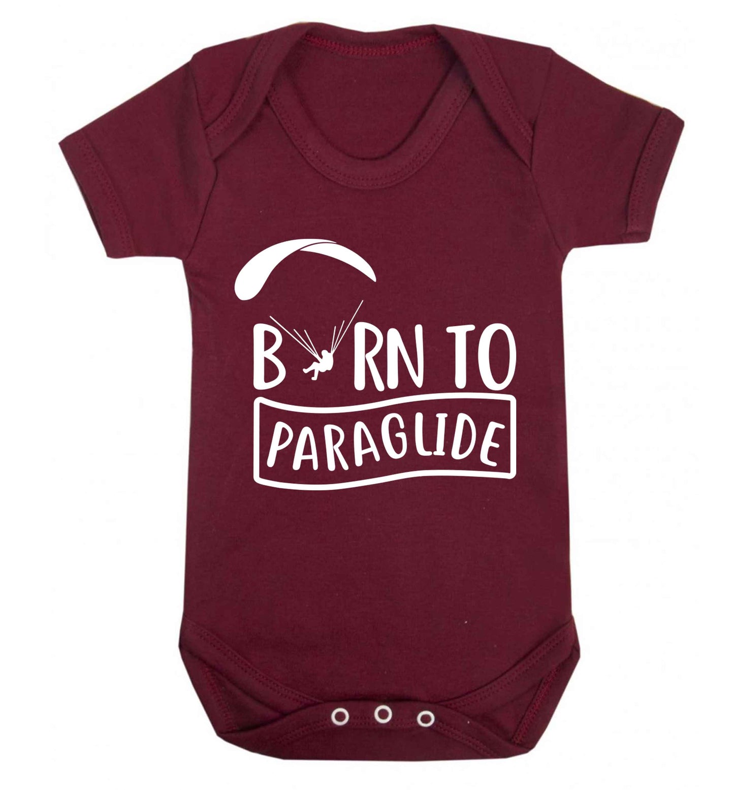 Born to paraglide Baby Vest maroon 18-24 months