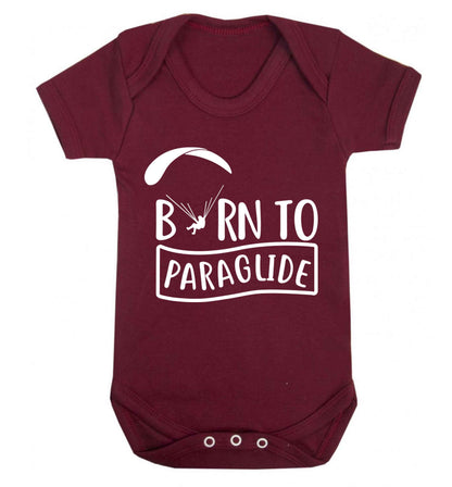 Born to paraglide Baby Vest maroon 18-24 months