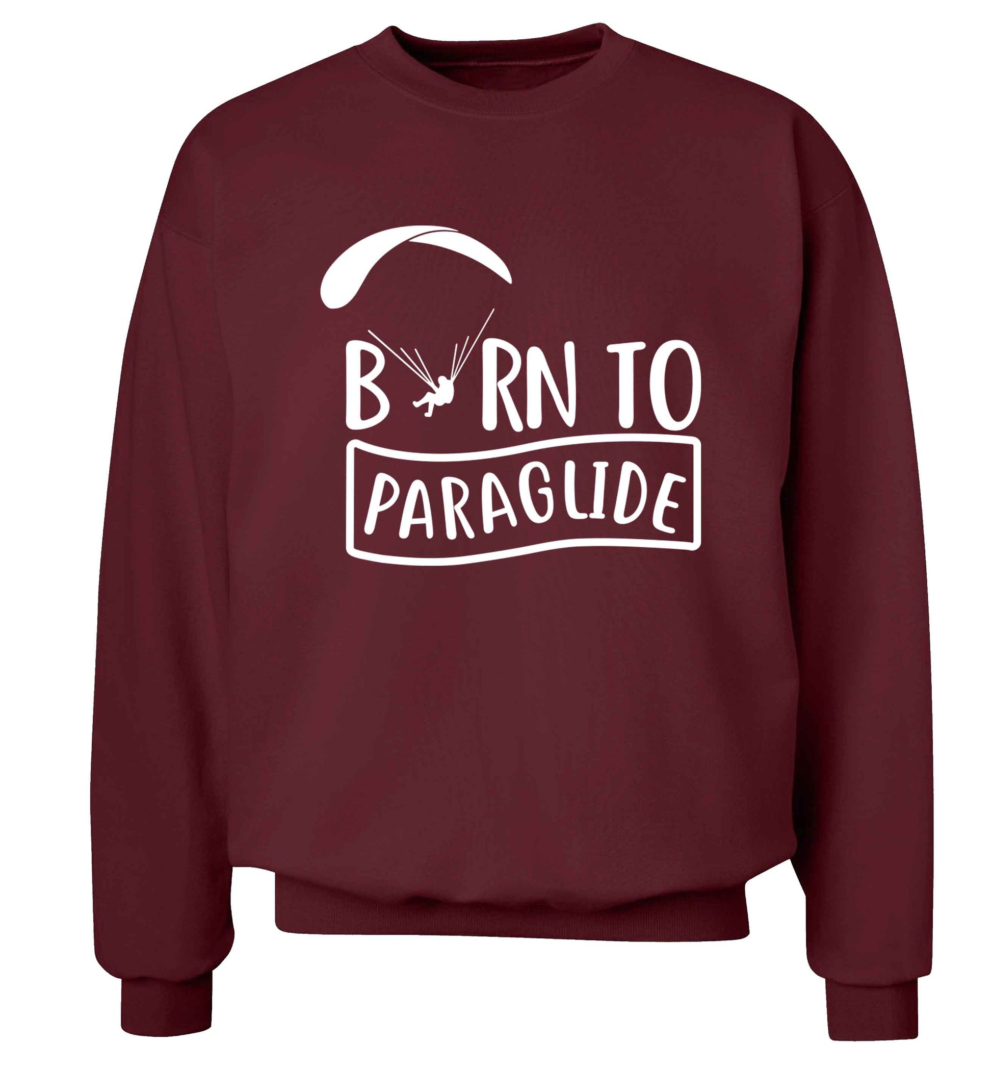 Born to paraglide Adult's unisex maroon Sweater 2XL