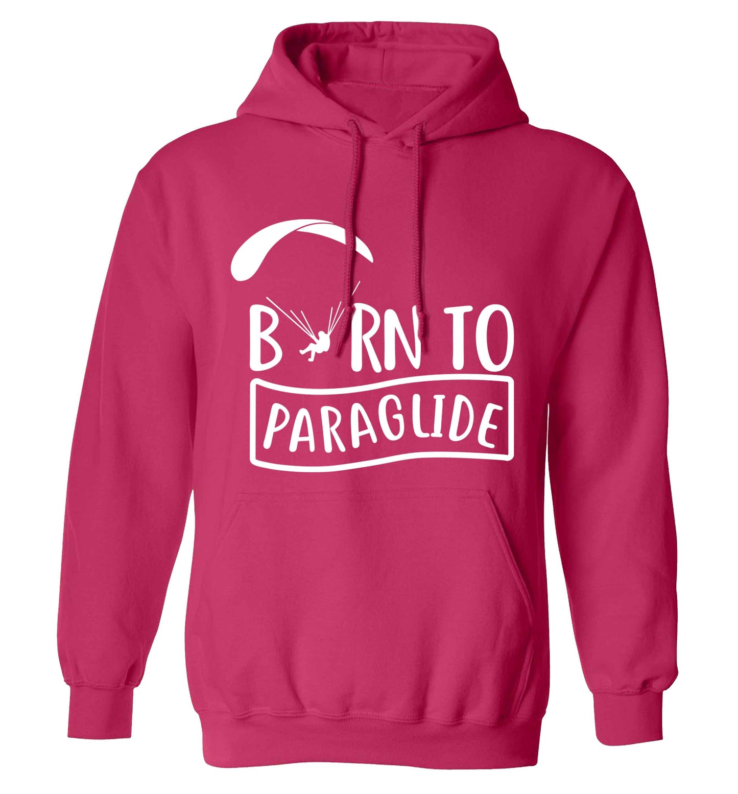 Born to paraglide adults unisex pink hoodie 2XL