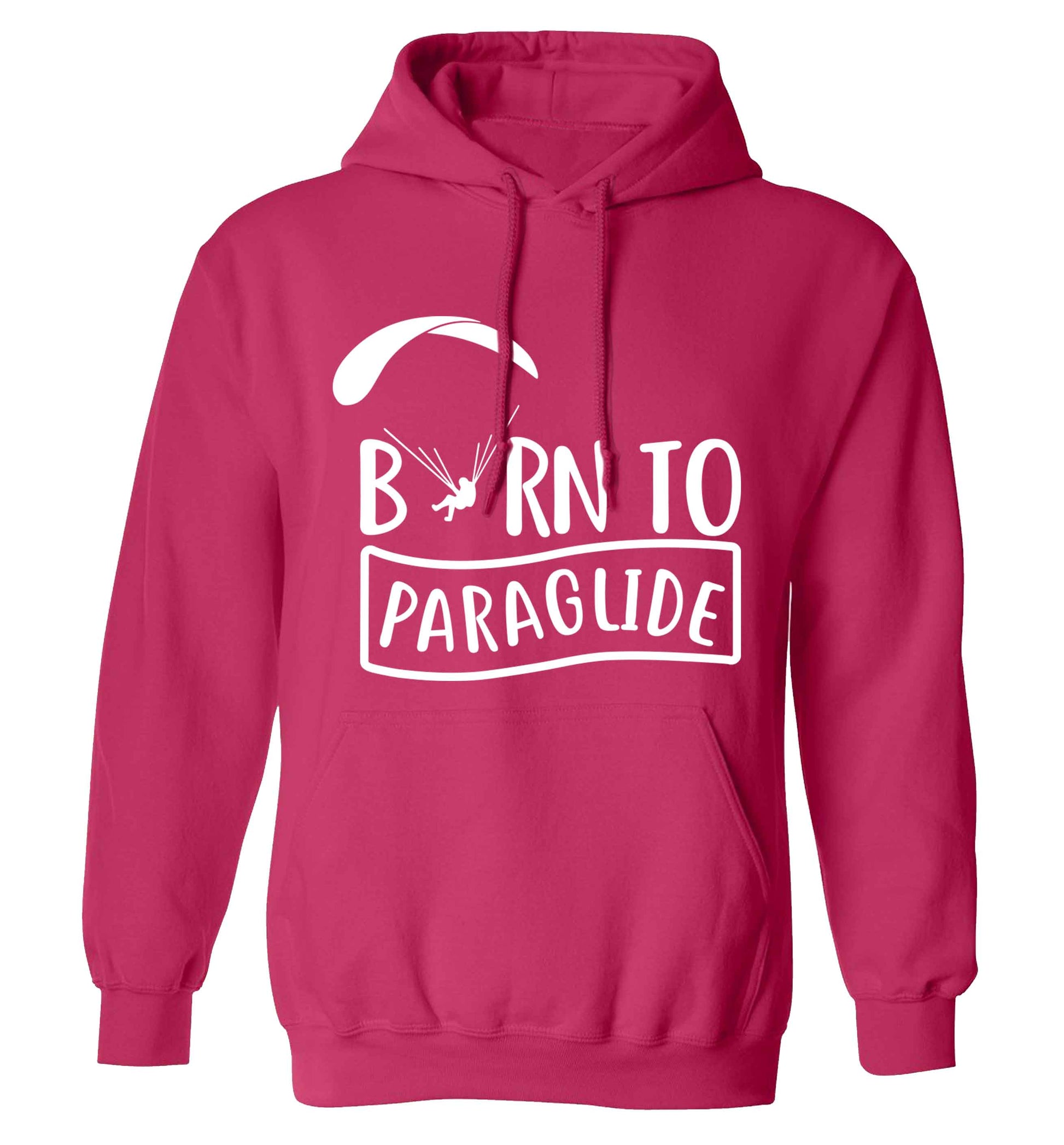 Born to paraglide adults unisex pink hoodie 2XL