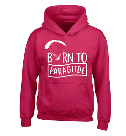 Born to paraglide children's pink hoodie 12-13 Years