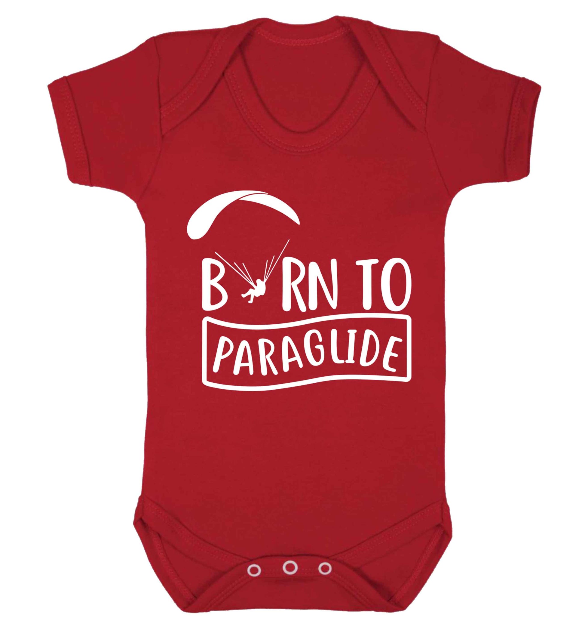 Born to paraglide Baby Vest red 18-24 months