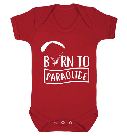 Born to paraglide Baby Vest red 18-24 months