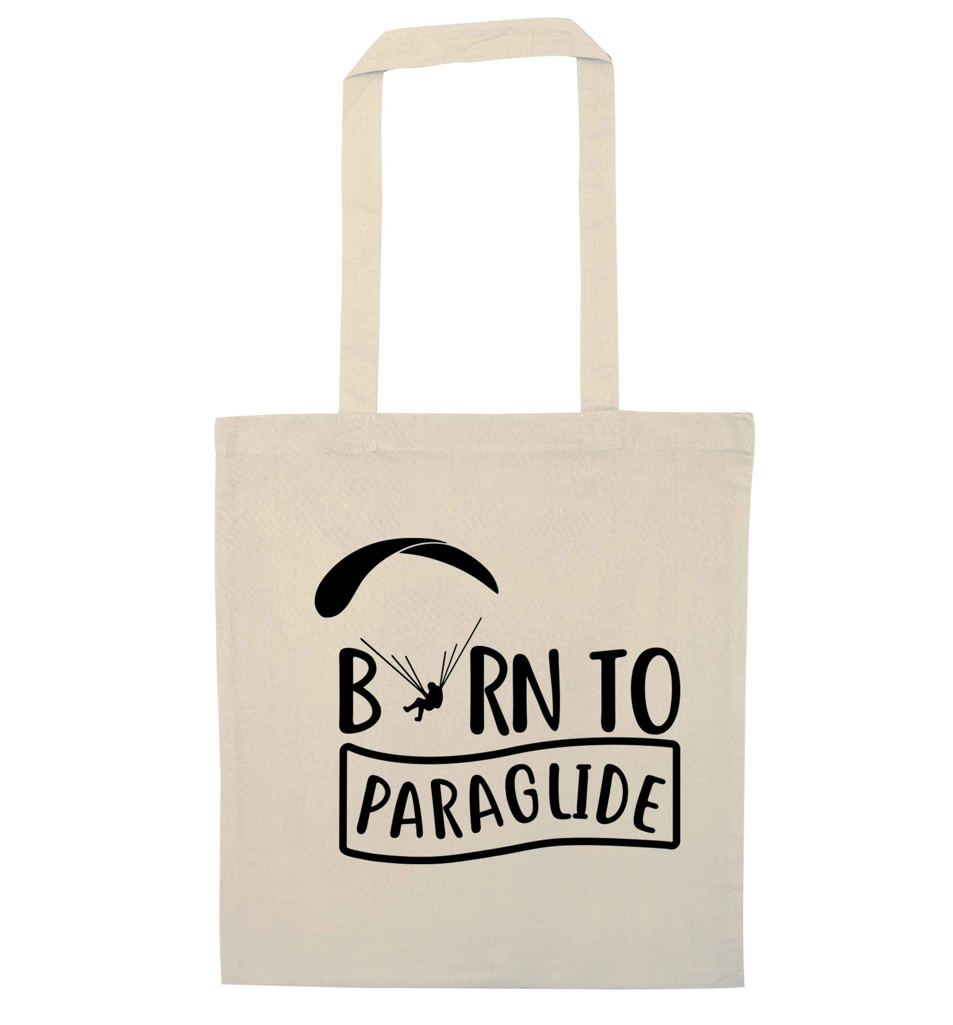 Born to paraglide natural tote bag