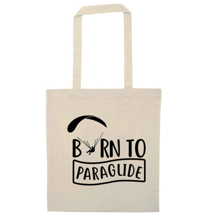 Born to paraglide natural tote bag