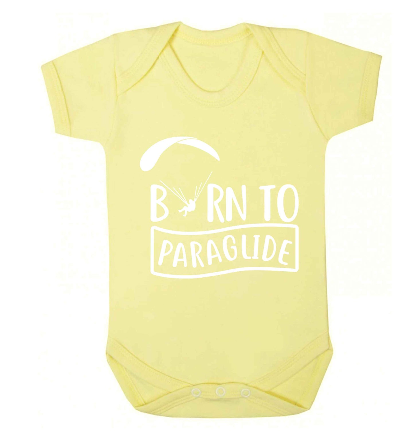 Born to paraglide Baby Vest pale yellow 18-24 months