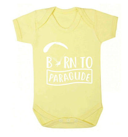 Born to paraglide Baby Vest pale yellow 18-24 months
