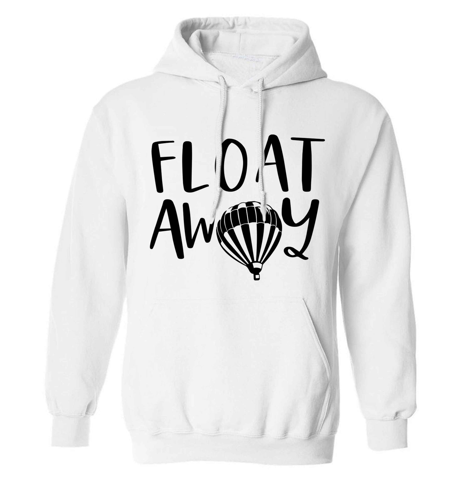 Float away adults unisex white hoodie 2XL