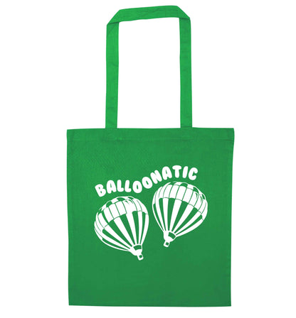 Balloonatic green tote bag