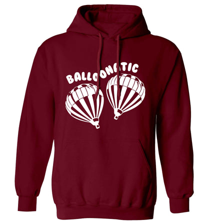 Balloonatic adults unisex maroon hoodie 2XL