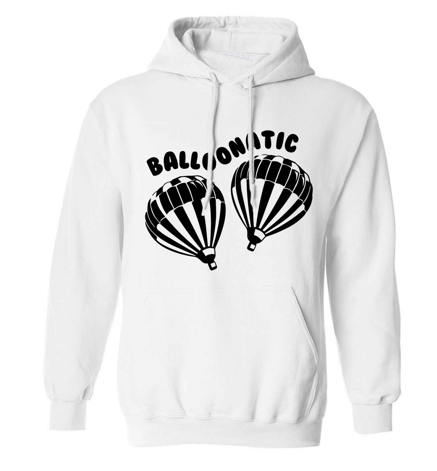 Balloonatic adults unisex white hoodie 2XL